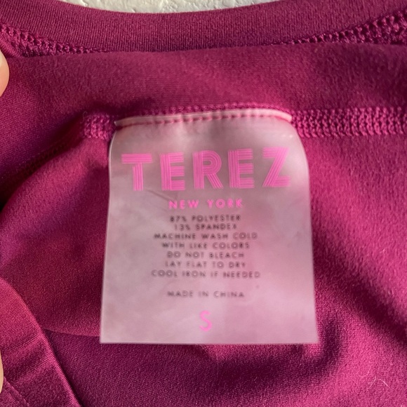 Terez New York TLC Crop Top in Black Raspberry, Size Small - Picture 3 of 3
